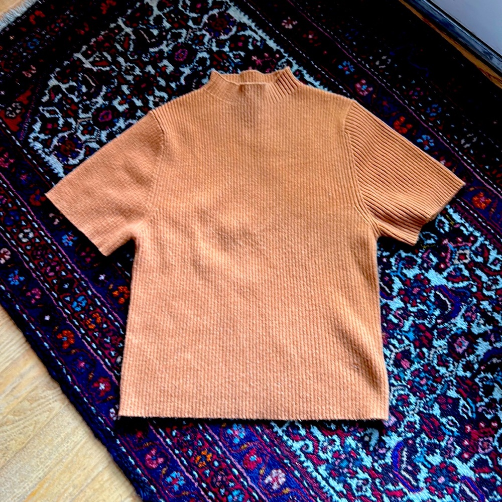 Cashmere crop sweater with cowl neck